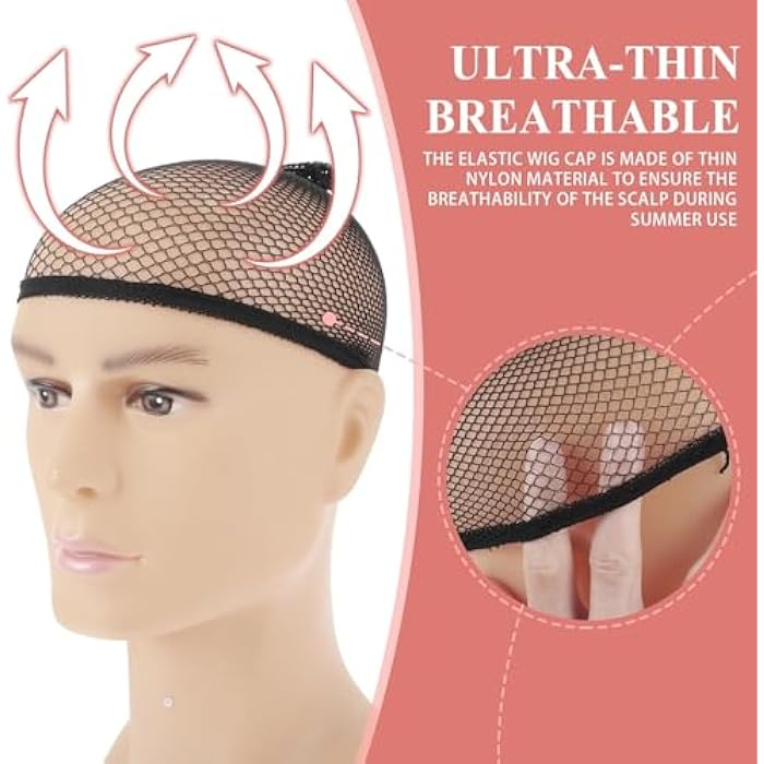 Wig Caps Closed End Fishnet Hair Mesh Net Stocking Non Slip Weaving Hair Net Liner Stretchy Nylon Weaving Caps Stretchable -BLACK-1PC - Image 4